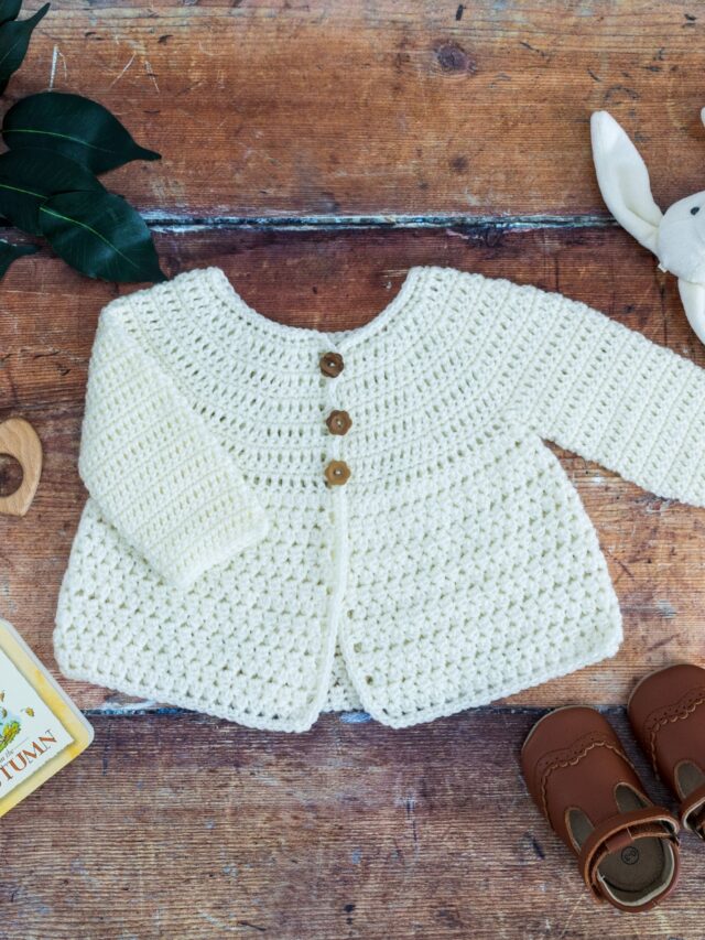 Free Crochet Pattern for Beginner Fast and Easy Baby Cardigan