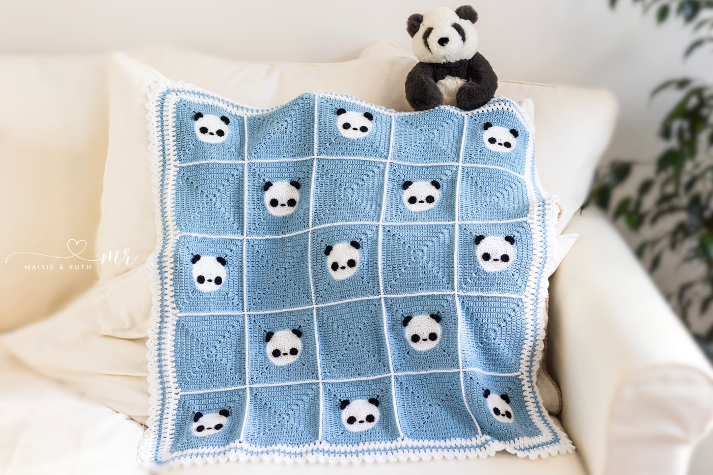 panda crochet baby blanket free pattern