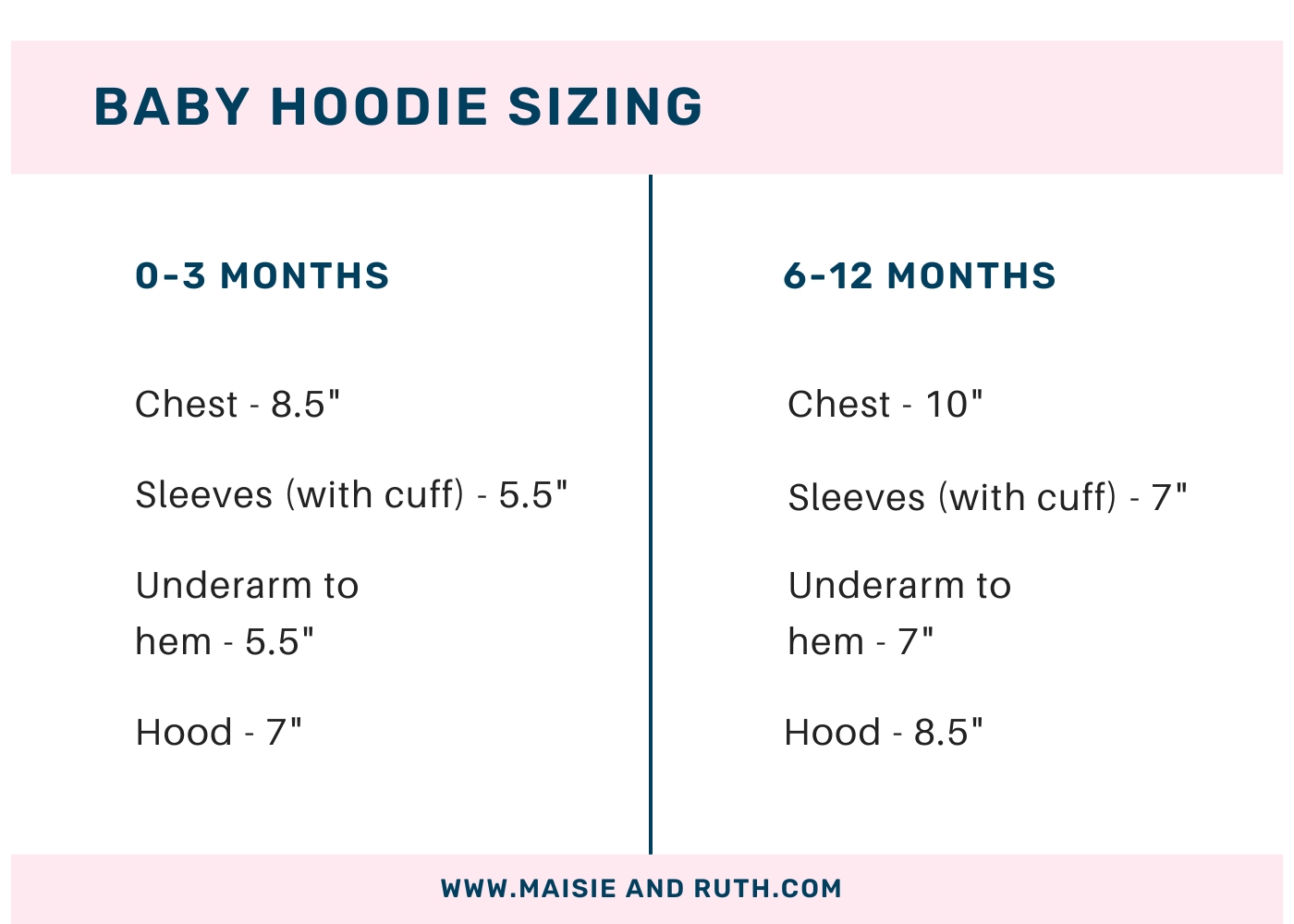 measurements of panda hoodie