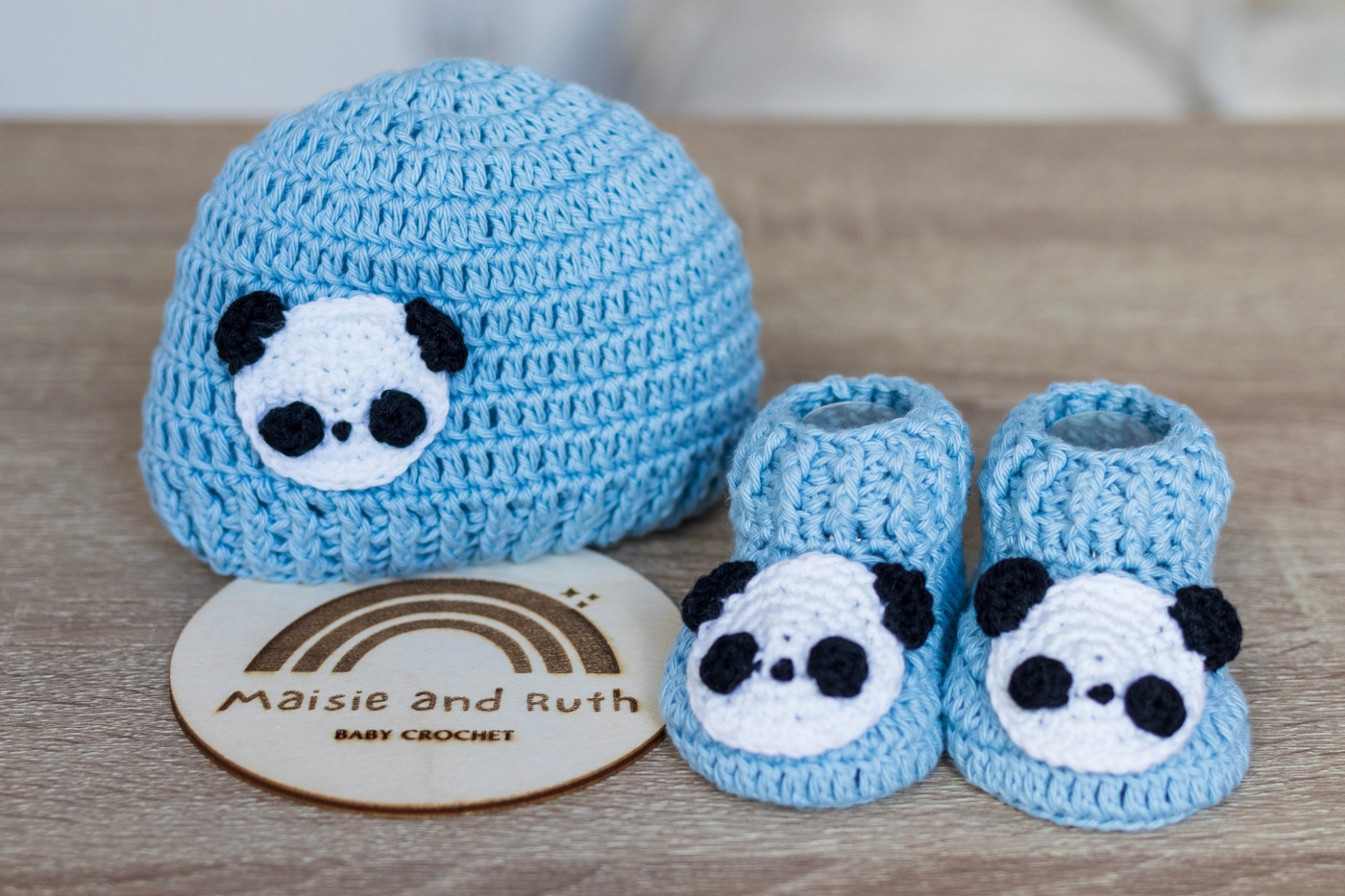 panda crochet baby hat free pattern blue version